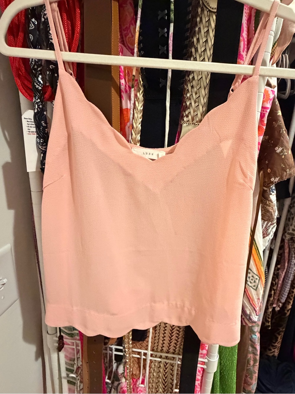 Lush Blush Pink Spaghetti Strap V-Neck Camisole